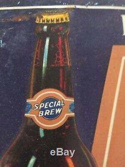 (VTG) 1920's Schlitz beer brew prohibition era tin bar sign Milwaukee wi RARE
