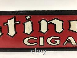 VTG 1930s-1940s Valentine Cigars Embossed Tin Metal Sign Novelty Advertising Co