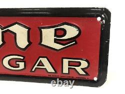 VTG 1930s-1940s Valentine Cigars Embossed Tin Metal Sign Novelty Advertising Co