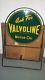 Vtg 1959 Valvoline 2 Sided Tin Curb Sign W Stand Great Paint & Shine