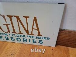 (VTG) 1960s Regina electrik broom floor polish dealership tin advertising sign