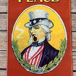 VTG 70s Political Tin Sign Sanford Heilner Uncle Sam Pipe This Place is Bugged