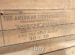 VTG American Stoveboard Metal tin wood Stove Sign advertising Floor Chic