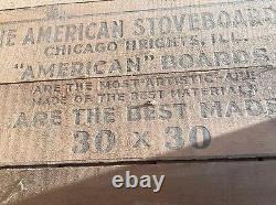 VTG American Stoveboard Metal tin wood Stove Sign advertising Floor Chic