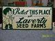 Vtg Laverty Seed Farm Sign Tin Tacker Protect This Place Feed Farms Corn State