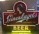 (vtg) Leinenkugels Beer Indian Princess Tin Neon Light Up Sign Rare