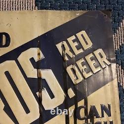 VTG Metal Tin Advertising Sign Best Bros Red Deer Embossed 20x14