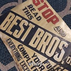 VTG Metal Tin Advertising Sign Best Bros Red Deer Embossed 20x14
