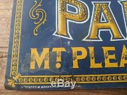 VTG New England Pale Ale Mt. Pleasant Brewing Co. Embossed Tin Litho Sign PrePro