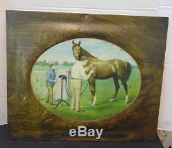 Vtg Original Stewart Ball Bearing Clipping Machine Horse Equestrian Tin Sign