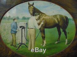 Vtg Original Stewart Ball Bearing Clipping Machine Horse Equestrian Tin Sign