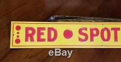 VTG Original 1930's RED SPOT CIGARS Embossed Tin Tacker Sign Tobacco Advertising