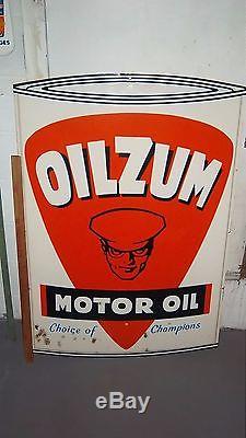 VTG Original Scarce 1965 Oilzum Oil Tin SIGN