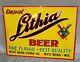 Vtg Tin Embossed West Bend Lithia Beer Sign Old Original