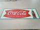 Very Nice 1960s Vintage Coca Cola Fishtail & Bottle Old Original Tin Sign 12x32
