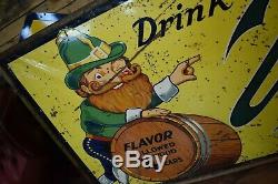 Vintage 10' ORIGINAL Vernors Tin Advertising Soda POP 1940's embossed Sign RARE