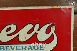 Vintage 1920s Prohibition Anheuser Busch Bevo All Year Round Soft Drink Tin Sign
