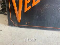 Vintage 1927 Veedol Forzol Embossed Tin Strip Sign