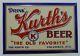 Vintage 1930's-1940's Kurth's Beer Sign Tin Over Cardboard (toc) Columbus, Wi