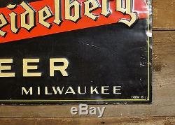 Vintage 1930's BLATZ OLD HEIDELBERG Embossed Painted Tin Beer Bar Brewery SIGN