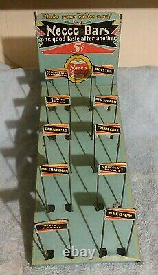 Vintage 1930's Necco Sweets Tin Metal Litho Candy Bars Display Sign