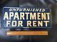 Vintage 1930's Unfurnished Apartment For Rent Tin Sign Embossed Dallas Tx