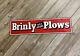 Vintage 1930s Brinly Plows All Steel Embossed Tin Farm Advertising Sign Nos 3ft