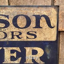Vintage 1930s FORDSON & OLIVER Tractors Tin Dealer Advertising Sign Gladstone NJ