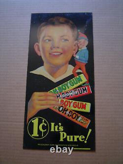 Vintage 1930s Goudey Gum Co. Oh Boy chewing gum tin litho sign. 15 1/2 x 7 1/4