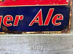 Vintage 1930s Mavis Ginger Ale Embossed Tin Soda Advertising Sign