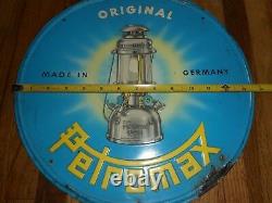 Vintage 1930s PETROMAX Kerosene Lanterns Round Tin GREAT COLORS Advertising SIGN