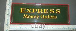 Vintage 1939 Express Money Orders Tin Tray Sign