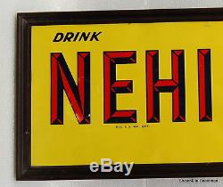 Vintage 1940's-50's Nehi Root Beer Embossed Tin Sign Good Housekeeping Seal