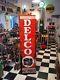 Vintage 1940's Delco Batteries Vertical Tin Sign 18x70 Ac Gm Gas Station Old