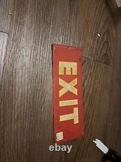 Vintage 1940's Exit Sign Sheet Metal Glow In The Dark Lettering