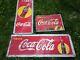 Vintage 1940's Tin Drink Coca Cola Silhouette Bottle Sign Single Sided