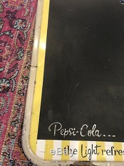Vintage 1940s 1950s PEPSI Soda Pop Tin Advertising Chalkboard Display Sign