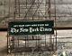 Vintage 1940s New York Times Newspaper Wire Rack Tin Sign Ny Advertising