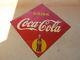 Vintage 1947 Coca Cola Tin Sign 42 X42 Rare Diamond Shape Tin Sign