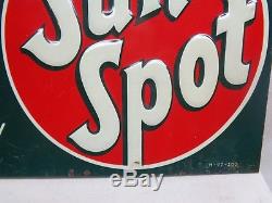 Vintage 1947 Original Sun Spot Soda Tin Advertising Sign 11 1/2w X 14 1/2 h