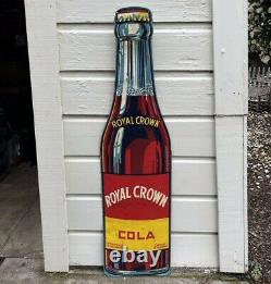 Vintage 1948 Royal Crown Cola Bottle Embossed Tin Metal 58 Soda Original Sign