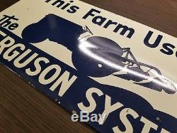 Vintage 1950 Ford Tractor Ferguson System Farm Gas Oil 22 Metal Tin Sign