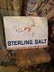 Vintage 1950's Sterling Morton Salt Painted Litho Tin Tacker Sign Advertising