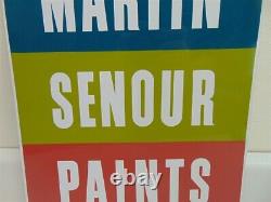 Vintage 1950's-60's Martin Senour Paints Tin Metal Advertising Sign, 13 x 16
