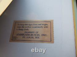 Vintage 1950's BUDWEISER Tin Over Cardboard Advertising Beer Sign Anheuser NOS