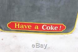 Vintage 1950's Coca Cola Tin Menu Board Soda Pop Metal Sign Advertising