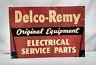 Vintage 1950's Delco-remy Tin Sign Electrical Service Parts Rare Gm Chevrolet