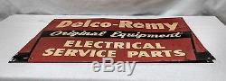 Vintage 1950's Delco-Remy Tin Sign Electrical Service Parts Rare GM Chevrolet