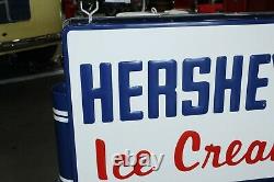 Vintage 1950's Hershey's Ice Cream Soda' Candy Double Sided Tin Sign