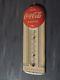 Vintage 1950's Red Button, Coca Cola Thermometer, Tin Sign